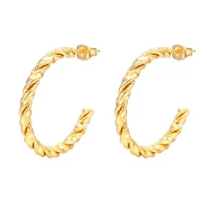 Twisted 30mm Gold Earrings
