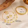 304 Stainless Steel Daisy PVD Coated 18K Real Gold Plated Sweet Simple Style Waterproof Non Tarnish Cable Chain Gold Bracelets Earrings Necklace