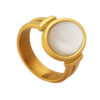 oly-ac96dff25eebb9558a1431a69e4045fd Wholesale French Ins Style Vintage White Sea Shellfish Charming Ring Jewelry Plated with 18 Real Gold Titanium Steel Finger Ring Jewelry A256