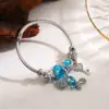 Wholesale Elegant Cute Round Butterfly Key 304 Stainless Steel Alloy Rhinestones Bangle In Bulk