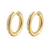 Wholesale 1 Pair Fashion Round Plating Inlay 201 Stainless Steel Rhinestones 18K Gold Plated Earrings