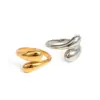 Wholesale PVD Coated Real Gold Plated Solid Color 304 Stainless Steel Commute Waterproof Non Tarnish