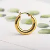 Wholesale PVD Coated Real Gold Plated 18K Gold Circle Stainless Steel Retro Waterproof Non Tarnish Hoop Earrings