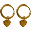1 Pair Fashion Heart Shape Plating 304 Stainless Steel 18K Gold Plated Stainless Steel Earrings