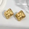 Wholesale Electroplating Golden Plated Triangle Square Oval 304 Stainless Steel Casual Simple Style Polishing Plating Earrings