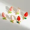 1 Pair Casual Novelty Romantic Tulips Plating Titanium Steel 18K Gold Plated PVD Coated Ear Studs