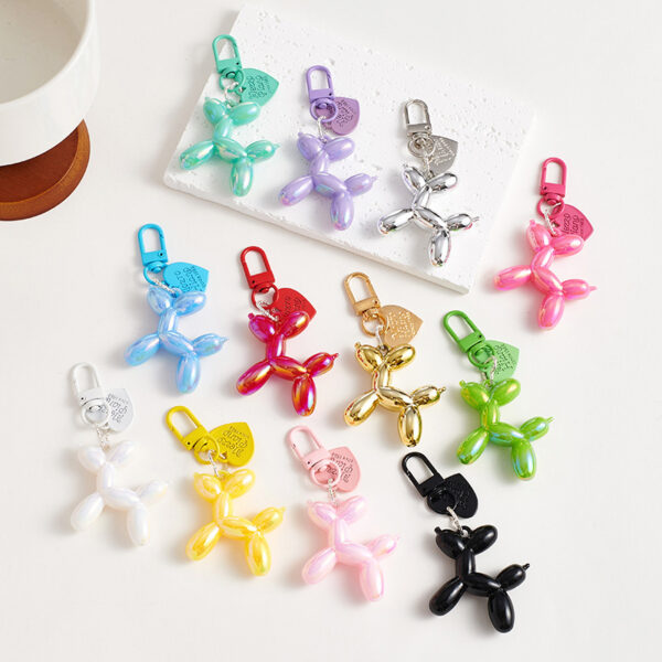 Wholesale Cross-Border Popular Jelly Balloon Dog Pendant Acrylic Keychain Export Blind Bag Bag Stereo Doll Pendant