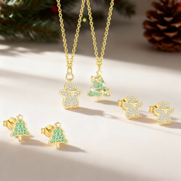 Wholesale Fully diamond Christmas tree necklace