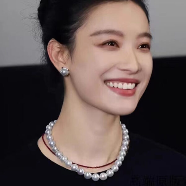 Wholesale Mother's Day Gift Shijia Pearl Necklace Women's Magnetic Buckle Australian White Pearl Necklace 2024 Explosive Shell Bead Necklace