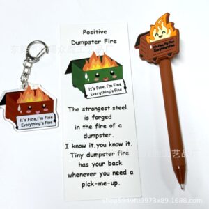 0.38mm / Trash box ballpoint pen set-orange