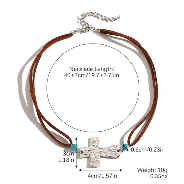 oly-acc0aebe7c683bcd7a640052c35fb2ad Wholesale Western Cowboy Turquoise Leather Necklace