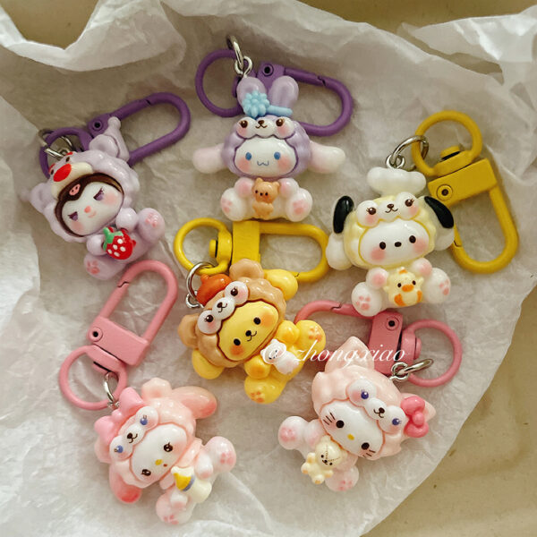 Wholesale Cartoon Sanrio Keychain Pendant Cute Girl Heart Student Schoolbag Hanging Accessories Bag Accessories Girlfriend Gift