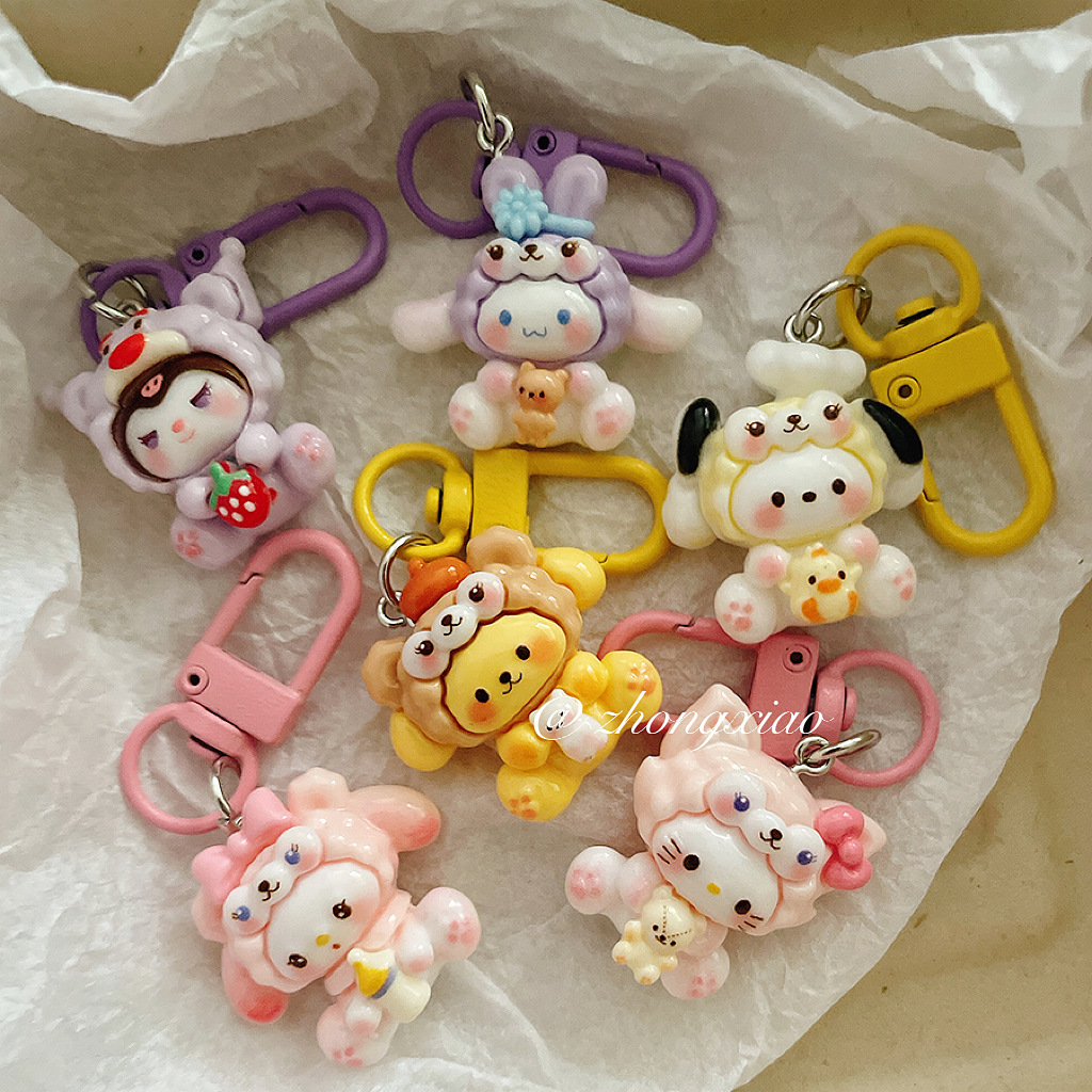 Wholesale Cartoon Keychain Pendant Cute Girl Heart Student Schoolbag Hanging Aessories Bag Aessories Girlfriend Gift