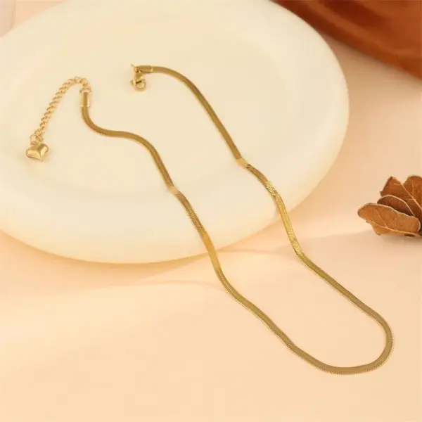 Wholesale 304 Stainless Steel Titanium Steel Solid Color Vacuum Plating Real Gold Plated 18K Gold Hip-Hop Waterproof Non Tarnish Blade Chain Necklace
