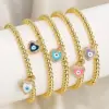 Wholesale Fashion Devil's Eye Copper 18k Gold Plated Zircon Bracelets In Bulk