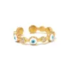 Wholesale Jewelry Fashion Devil'S Eye 304 Stainless Steel Artificial Gemstones PVD Coated Plating Inlay Open Ring