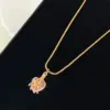 Wholesale Fashion Heart Shape Copper Necklace Inlay Artificial Diamond Copper Necklaces