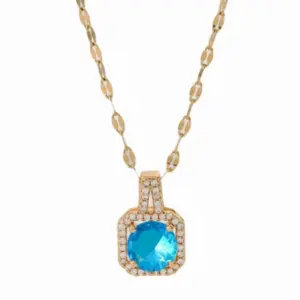 Gold Lip Chain / Blue