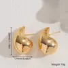 Wholesale PVD Coated Real Gold Plated 18K Gold Water Droplets Heart Shape Titanium Steel Simple Style Waterproof Non Tarnish Ear Studs