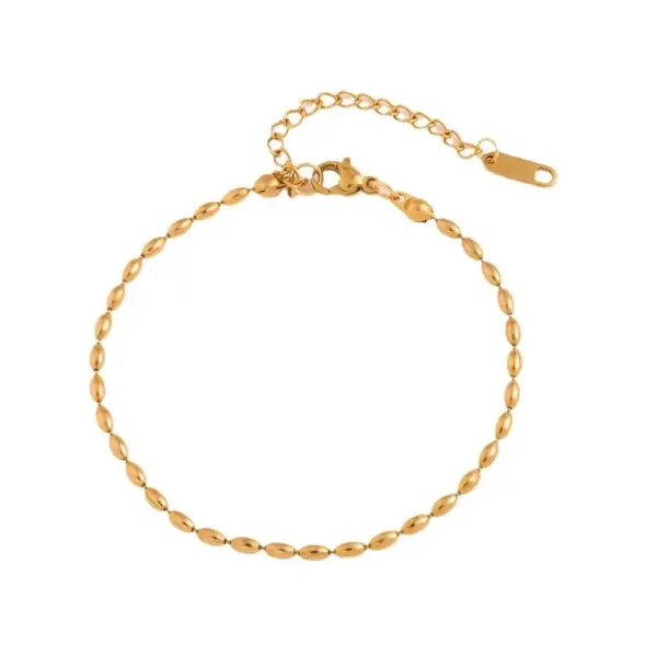 PVD Coated Real Gold Plated Eye Solid Color 304 Stainless Steel Simple Style Waterproof Non Tarnish 304 Stainless Steel Lobster Trigger Clasp Closure Bracelets