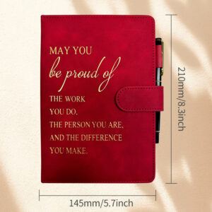Hemming button red (book + pen)