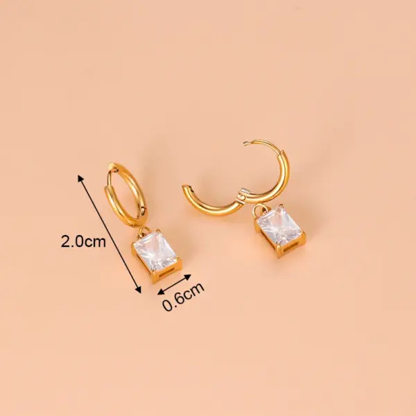 1 Pair Fashion Sector Heart Shape Tassel Gold Plated Inlay 304 Stainless Steel Zircon Stainless Steel Earrings