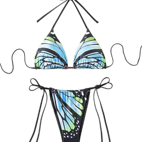 Wholesale 2025 New Split Bikini Cross-Border Amazon Lace-Up Sexy Printed Brazilian Thong Beach Bikini