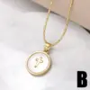 Wholesale Copper Bamboo Necklace 18K Gold Plated Plating Inlaid Shell Cross Virgin Mary Pendant Necklace