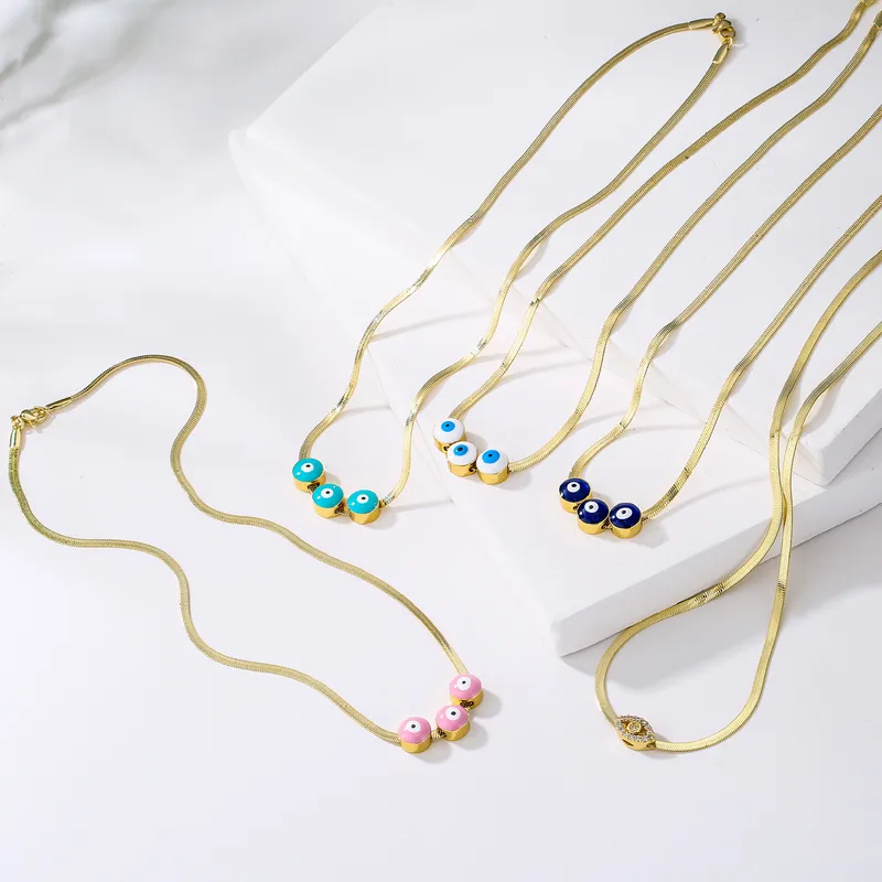 Wholesale Novelty Geometric Eye Stainless Steel Necklace