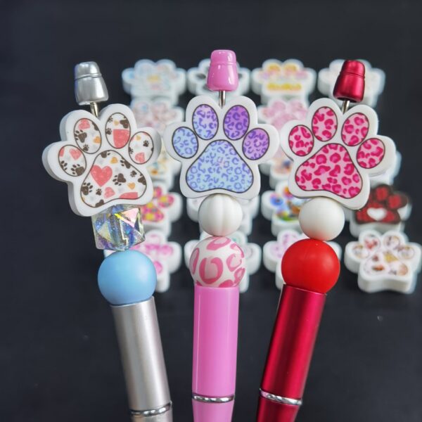 Wholesale Silicone Cat Paw Print Beads DIY Beading