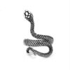 Wholesale Cross-border simple jewelry European and American retro snake ring open winding King Cobra ring men's and women's accessories