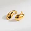 Wholesale 1 Pair Simple Style Oval 304 Stainless Steel 18K Gold Plated Stainless Steel Earrings