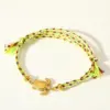 Sweet Cute Stainless Steel 18K Gold Turtle Pendant Colorful Handmade Woven Rope Bracelet Jewelry Simple Style Versatile Ocns