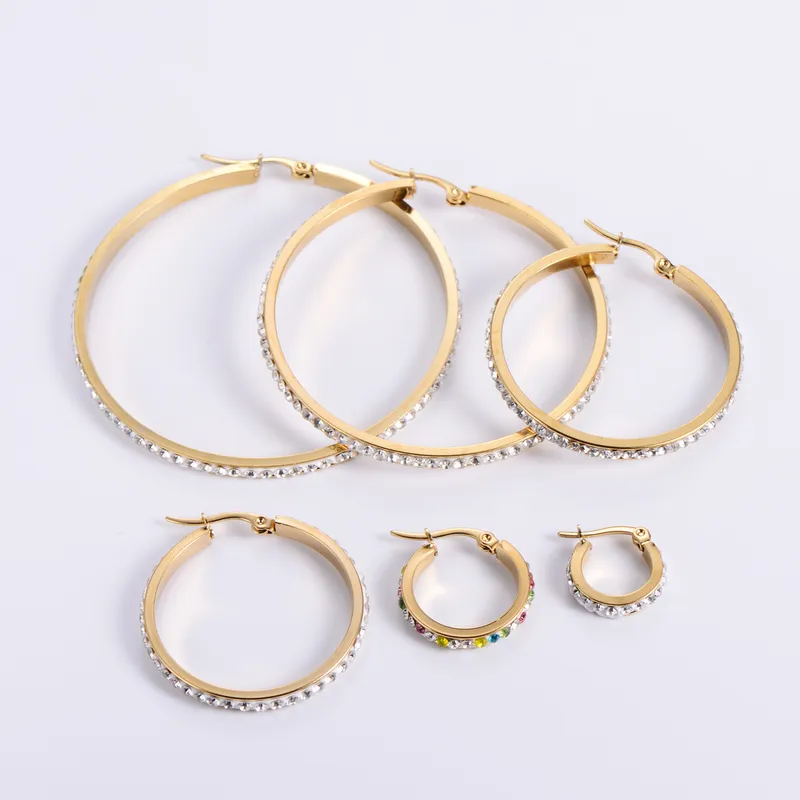 Wholesale Vacuum Plating Imitation Gold Heart Stainless Steel Luxurious Earrings