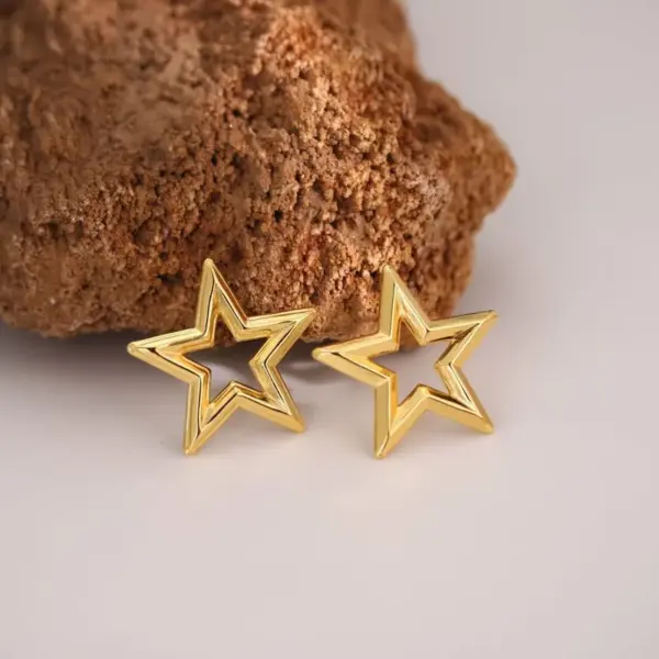 1 Pair IG Style Fairy Style Casual Geometric Square Star 304 Stainless Steel Imitation Gold Ear Studs