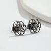 Wholesale New Korean Style Retro Flower Stud Earrings ins French Style Stainless Steel New Rotating Geometric Round Earrings 316 Ear Pin