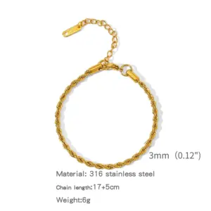 Zhslg03 (Twist Bracelet) / 18K Vacuum Vapor Plating