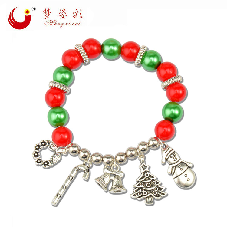 Wholesale Christmas Snowman Beaded Bracelet