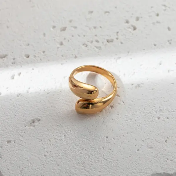 Wholesale Jewelry Simple Style Geometric 304 Stainless Steel 14K Gold Plated Plating Stainless Steel Rings