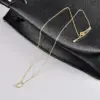 Wholesale 304 Stainless Steel Oval Water Droplets PVD Coated Zircon 18K Real Gold Plated Simple Style Waterproof Non Tarnish Inlay Cable Chain Gold Pendant Necklace