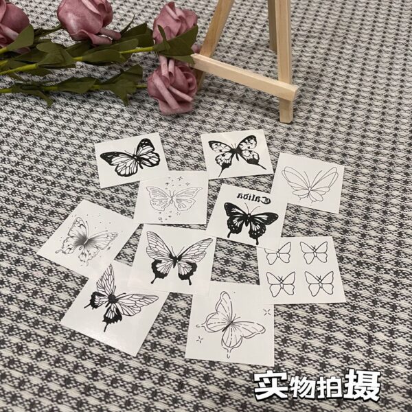 Wholesale New Dark Flower Butterfly Tattoo Sexy Cute High-end Girl Heart Face Sticker Long-lasting Waterproof Tattoo Sticker for Women