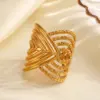 Wholesale Ion Plating (IP) 18K Gold Plated Lines 304 Stainless Steel Artistic Waterproof Non Tarnish Open Rings
