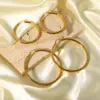 Wholesale PVD Coated Real Gold Plated 18K Gold Circle 304 Stainless Steel Casual Modern Style Waterproof Non Tarnish Hoop Earrings