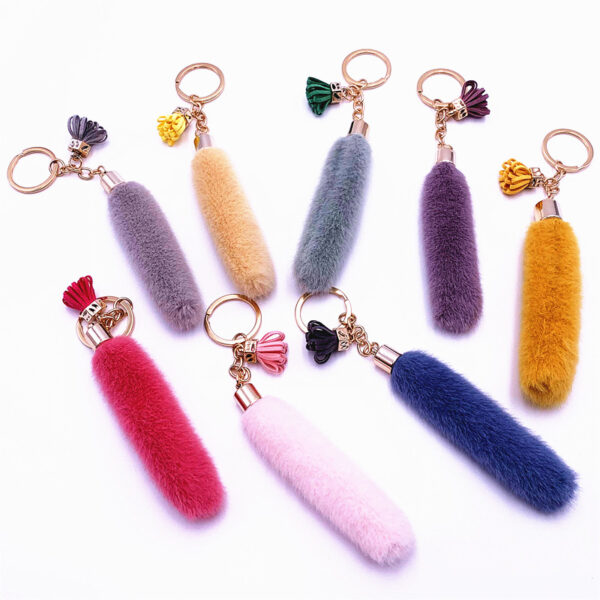 Wholesale Creative Tassel Keychain Cute Bag Cartoon Plush Pendant Car Key Chain Ring Pendant Accessories Small Gift