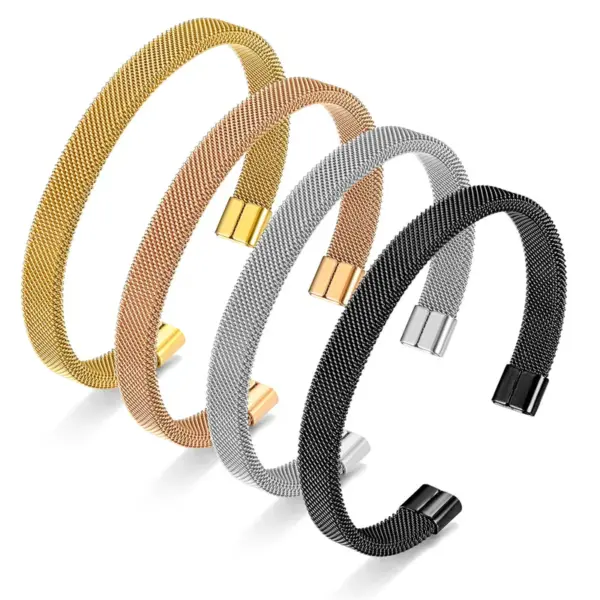 Wholesale Retro Solid Color Stainless Steel Bangle 1 Piece