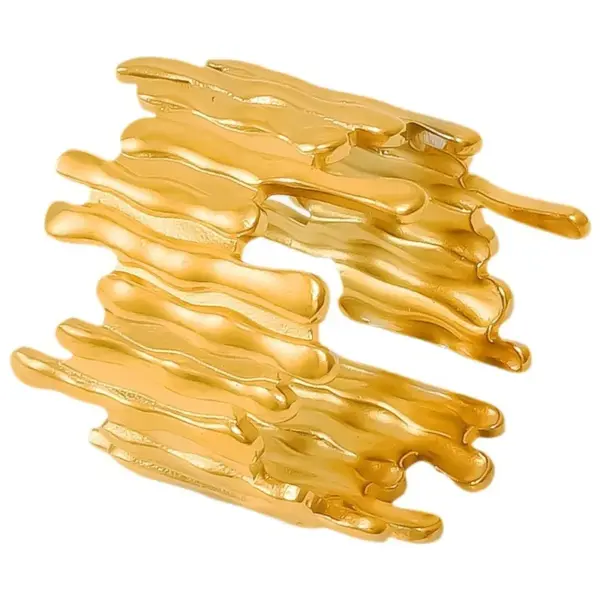 Wholesale Ion Plating (IP) Real Gold Plated 18K Gold Geometric 304 Stainless Steel Elegant Simple Style Streetwear Waterproof Non Tarnish Open Rings