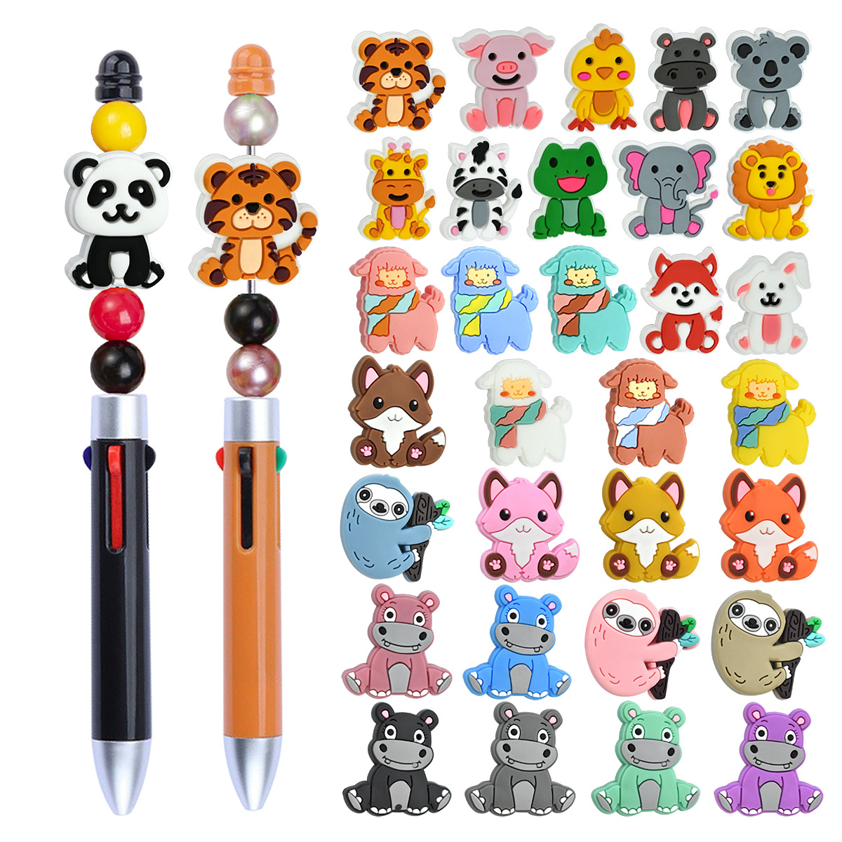 Wholesale Cartoon Animal Series Soft Double-Sided Caramel Beads