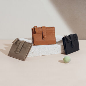 Wholesale Genuine leather ultra-thin card holder zipper coin purse