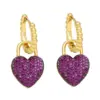 Wholesale Fashion Simple Style Heart Shape Copper Plating Inlay Zircon Drop Earrings 1 Pair
