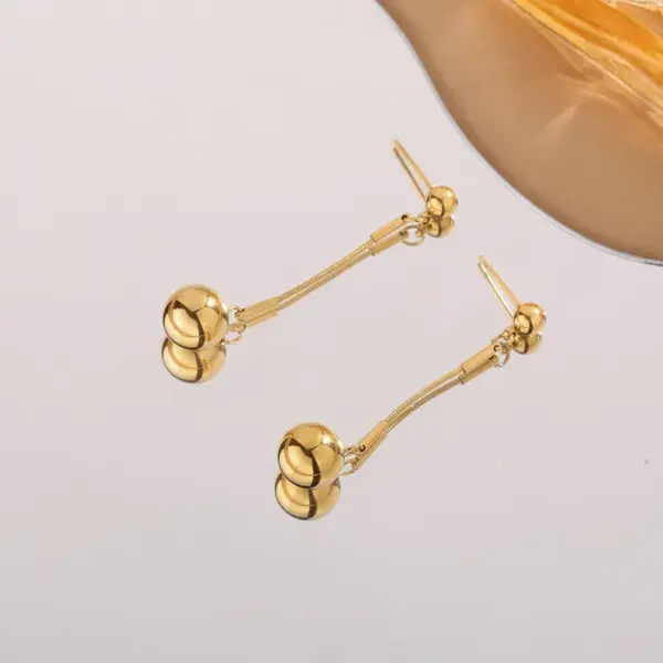 Wholesale Ion Plating (IP) 18K Gold Plated Geometric 304 Stainless Steel French Style Tropical Streetwear Waterproof Non Tarnish Drop Earrings